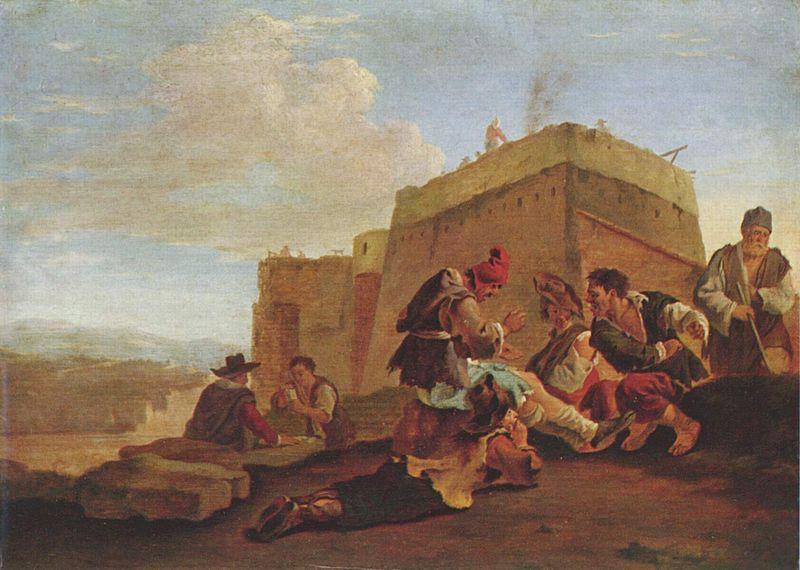  Landscape with mora players